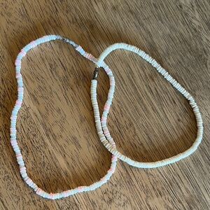 Two sea shell surfer beachy Beaded Necklace lot